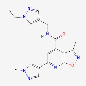 N-[(1-ethyl-1H-pyrazol-4-yl)methyl]-3-methyl-6-(1-methyl-1H-pyrazol-4-yl)[1,2]oxazolo[5,4-b]pyridine-4-carboxamide