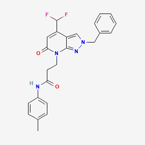 molecular formula C24H22F2N4O2 B10940044 3-[2-benzyl-4-(difluoromethyl)-6-oxo-2,6-dihydro-7H-pyrazolo[3,4-b]pyridin-7-yl]-N-(4-methylphenyl)propanamide 