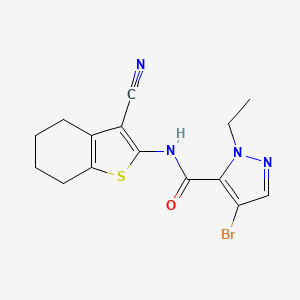 molecular formula C15H15BrN4OS B10940045 4-bromo-N-(3-cyano-4,5,6,7-tetrahydro-1-benzothiophen-2-yl)-1-ethyl-1H-pyrazole-5-carboxamide 