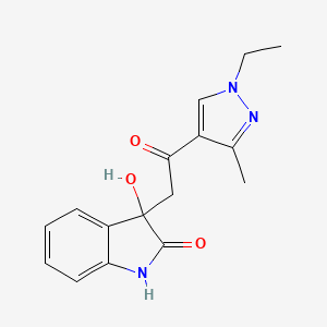 molecular formula C16H17N3O3 B10940051 3-[2-(1-ethyl-3-methyl-1H-pyrazol-4-yl)-2-oxoethyl]-3-hydroxy-1,3-dihydro-2H-indol-2-one 