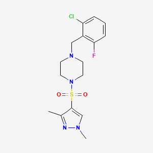 1-(2-chloro-6-fluorobenzyl)-4-[(1,3-dimethyl-1H-pyrazol-4-yl)sulfonyl]piperazine