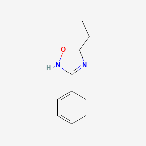 molecular formula C10H12N2O B10940063 5-Ethyl-3-phenyl-2,5-dihydro-1,2,4-oxadiazole CAS No. 37467-27-9