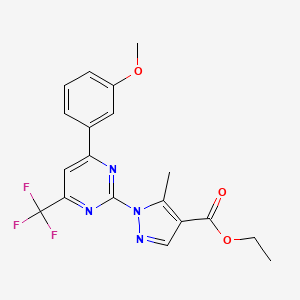 ethyl 1-[4-(3-methoxyphenyl)-6-(trifluoromethyl)pyrimidin-2-yl]-5-methyl-1H-pyrazole-4-carboxylate