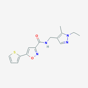 N-[(1-ethyl-5-methyl-1H-pyrazol-4-yl)methyl]-5-(thiophen-2-yl)-1,2-oxazole-3-carboxamide