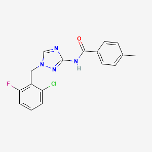 molecular formula C17H14ClFN4O B10940081 N-[1-(2-chloro-6-fluorobenzyl)-1H-1,2,4-triazol-3-yl]-4-methylbenzamide 