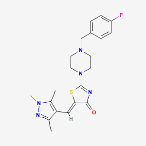 (5Z)-2-[4-(4-fluorobenzyl)piperazin-1-yl]-5-[(1,3,5-trimethyl-1H-pyrazol-4-yl)methylidene]-1,3-thiazol-4(5H)-one