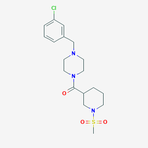 molecular formula C18H26ClN3O3S B10940104 [4-(3-Chlorobenzyl)piperazin-1-yl][1-(methylsulfonyl)piperidin-3-yl]methanone 