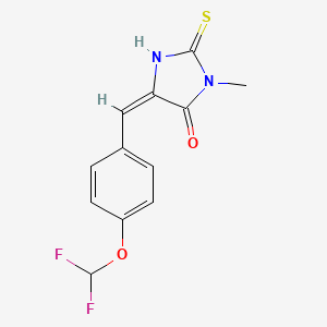 molecular formula C12H10F2N2O2S B10940117 (5E)-5-[4-(difluoromethoxy)benzylidene]-3-methyl-2-thioxoimidazolidin-4-one 