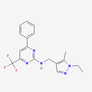 N-[(1-ethyl-5-methyl-1H-pyrazol-4-yl)methyl]-4-phenyl-6-(trifluoromethyl)pyrimidin-2-amine