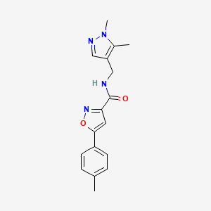 molecular formula C17H18N4O2 B10940138 N-[(1,5-dimethyl-1H-pyrazol-4-yl)methyl]-5-(4-methylphenyl)-1,2-oxazole-3-carboxamide 