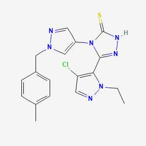 5-(4-chloro-1-ethyl-1H-pyrazol-5-yl)-4-[1-(4-methylbenzyl)-1H-pyrazol-4-yl]-4H-1,2,4-triazole-3-thiol