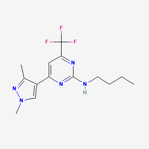 N-butyl-4-(1,3-dimethyl-1H-pyrazol-4-yl)-6-(trifluoromethyl)pyrimidin-2-amine