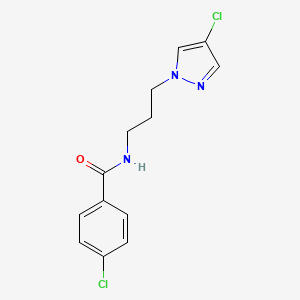 molecular formula C13H13Cl2N3O B10940193 4-chloro-N-[3-(4-chloro-1H-pyrazol-1-yl)propyl]benzamide 