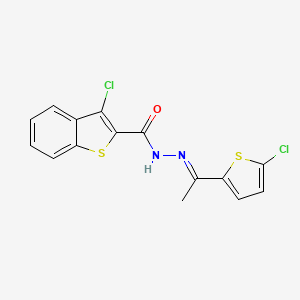 3-chloro-N'-[(1E)-1-(5-chlorothiophen-2-yl)ethylidene]-1-benzothiophene-2-carbohydrazide