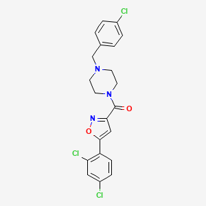 molecular formula C21H18Cl3N3O2 B10940210 [4-(4-Chlorobenzyl)piperazin-1-yl][5-(2,4-dichlorophenyl)-1,2-oxazol-3-yl]methanone 