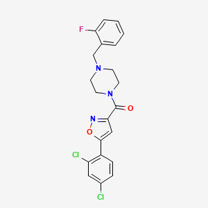 molecular formula C21H18Cl2FN3O2 B10940213 [5-(2,4-Dichlorophenyl)-1,2-oxazol-3-yl][4-(2-fluorobenzyl)piperazin-1-yl]methanone 