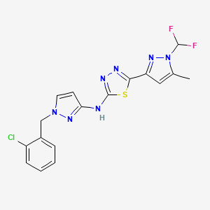 N-[1-(2-chlorobenzyl)-1H-pyrazol-3-yl]-5-[1-(difluoromethyl)-5-methyl-1H-pyrazol-3-yl]-1,3,4-thiadiazol-2-amine