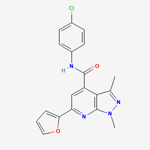 N-(4-chlorophenyl)-6-(furan-2-yl)-1,3-dimethyl-1H-pyrazolo[3,4-b]pyridine-4-carboxamide