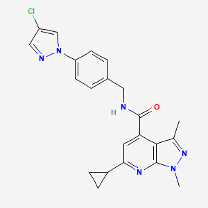 N-[4-(4-chloro-1H-pyrazol-1-yl)benzyl]-6-cyclopropyl-1,3-dimethyl-1H-pyrazolo[3,4-b]pyridine-4-carboxamide