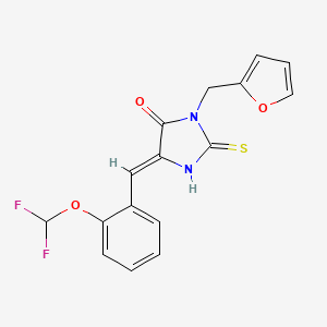 (5Z)-5-[2-(difluoromethoxy)benzylidene]-3-(furan-2-ylmethyl)-2-sulfanyl-3,5-dihydro-4H-imidazol-4-one