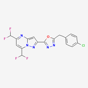 2-[5-(4-Chlorobenzyl)-1,3,4-oxadiazol-2-yl]-5,7-bis(difluoromethyl)pyrazolo[1,5-a]pyrimidine