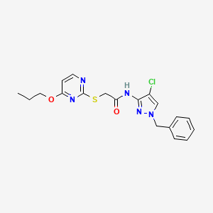 N-(1-benzyl-4-chloro-1H-pyrazol-3-yl)-2-[(4-propoxypyrimidin-2-yl)sulfanyl]acetamide