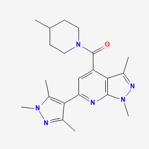 [1,3-dimethyl-6-(1,3,5-trimethyl-1H-pyrazol-4-yl)-1H-pyrazolo[3,4-b]pyridin-4-yl](4-methylpiperidin-1-yl)methanone