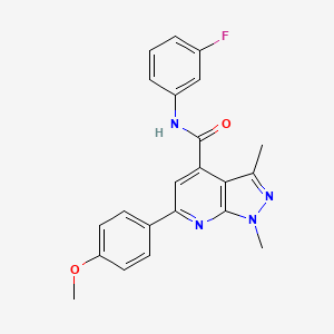 molecular formula C22H19FN4O2 B10940304 N-(3-fluorophenyl)-6-(4-methoxyphenyl)-1,3-dimethyl-1H-pyrazolo[3,4-b]pyridine-4-carboxamide 