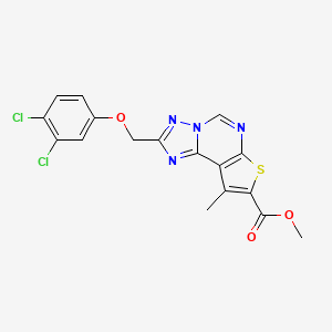 Methyl 2-[(3,4-dichlorophenoxy)methyl]-9-methylthieno[3,2-e][1,2,4]triazolo[1,5-c]pyrimidine-8-carboxylate