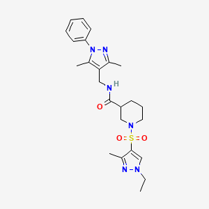 N-[(3,5-dimethyl-1-phenyl-1H-pyrazol-4-yl)methyl]-1-[(1-ethyl-3-methyl-1H-pyrazol-4-yl)sulfonyl]piperidine-3-carboxamide