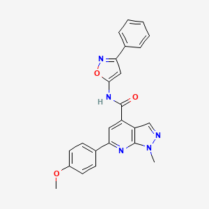 molecular formula C24H19N5O3 B10940389 6-(4-methoxyphenyl)-1-methyl-N-(3-phenyl-1,2-oxazol-5-yl)-1H-pyrazolo[3,4-b]pyridine-4-carboxamide 