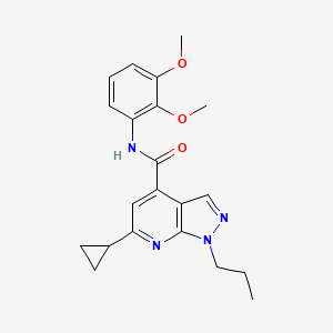 molecular formula C21H24N4O3 B10940422 6-cyclopropyl-N-(2,3-dimethoxyphenyl)-1-propyl-1H-pyrazolo[3,4-b]pyridine-4-carboxamide 