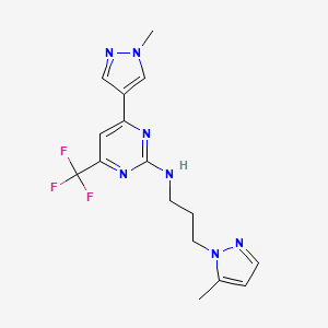 4-(1-methyl-1H-pyrazol-4-yl)-N-[3-(5-methyl-1H-pyrazol-1-yl)propyl]-6-(trifluoromethyl)pyrimidin-2-amine