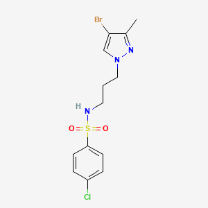 N-[3-(4-bromo-3-methyl-1H-pyrazol-1-yl)propyl]-4-chlorobenzenesulfonamide