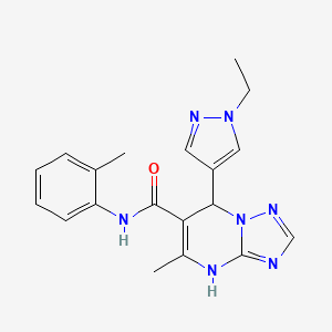 molecular formula C19H21N7O B10940505 7-(1-ethyl-1H-pyrazol-4-yl)-5-methyl-N-(2-methylphenyl)-4,7-dihydro[1,2,4]triazolo[1,5-a]pyrimidine-6-carboxamide 