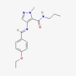 4-{[(E)-(4-ethoxyphenyl)methylidene]amino}-1-methyl-N-propyl-1H-pyrazole-5-carboxamide