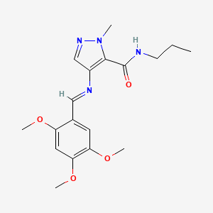 1-methyl-N-propyl-4-{[(E)-(2,4,5-trimethoxyphenyl)methylidene]amino}-1H-pyrazole-5-carboxamide