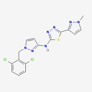 molecular formula C16H13Cl2N7S B10940596 N-[1-(2,6-dichlorobenzyl)-1H-pyrazol-3-yl]-5-(1-methyl-1H-pyrazol-3-yl)-1,3,4-thiadiazol-2-amine 