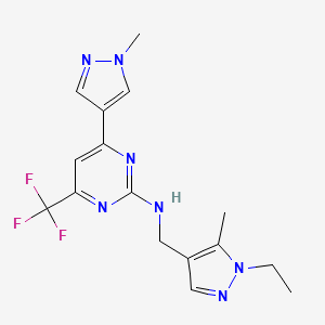 N-[(1-ethyl-5-methyl-1H-pyrazol-4-yl)methyl]-4-(1-methyl-1H-pyrazol-4-yl)-6-(trifluoromethyl)pyrimidin-2-amine