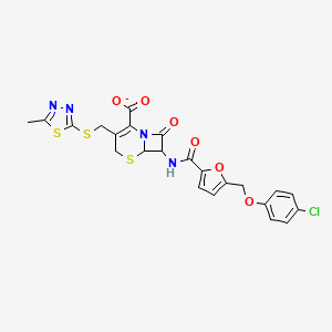 7-[({5-[(4-Chlorophenoxy)methyl]furan-2-yl}carbonyl)amino]-3-{[(5-methyl-1,3,4-thiadiazol-2-yl)sulfanyl]methyl}-8-oxo-5-thia-1-azabicyclo[4.2.0]oct-2-ene-2-carboxylate