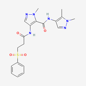 N-(1,5-dimethyl-1H-pyrazol-4-yl)-1-methyl-4-{[3-(phenylsulfonyl)propanoyl]amino}-1H-pyrazole-5-carboxamide