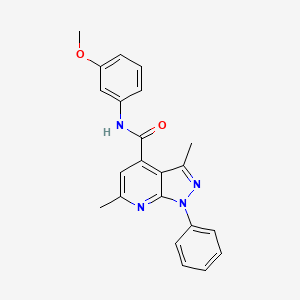 molecular formula C22H20N4O2 B10940636 N-(3-methoxyphenyl)-3,6-dimethyl-1-phenyl-1H-pyrazolo[3,4-b]pyridine-4-carboxamide 