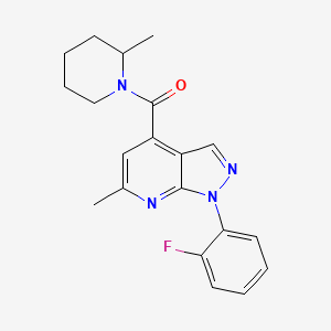 molecular formula C20H21FN4O B10940659 [1-(2-fluorophenyl)-6-methyl-1H-pyrazolo[3,4-b]pyridin-4-yl](2-methylpiperidin-1-yl)methanone 