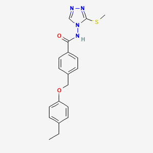 4-[(4-ethylphenoxy)methyl]-N-[3-(methylsulfanyl)-4H-1,2,4-triazol-4-yl]benzamide