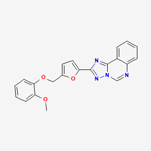 molecular formula C21H16N4O3 B10940668 2-{5-[(2-Methoxyphenoxy)methyl]furan-2-yl}[1,2,4]triazolo[1,5-c]quinazoline 