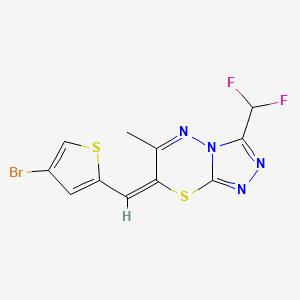 (7E)-7-[(4-bromothiophen-2-yl)methylidene]-3-(difluoromethyl)-6-methyl-7H-[1,2,4]triazolo[3,4-b][1,3,4]thiadiazine