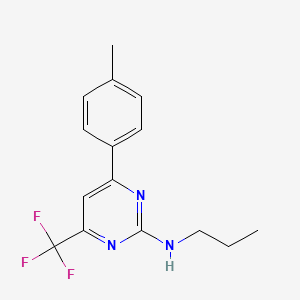 molecular formula C15H16F3N3 B10940695 4-(4-methylphenyl)-N-propyl-6-(trifluoromethyl)pyrimidin-2-amine 