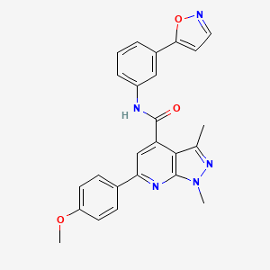 6-(4-methoxyphenyl)-1,3-dimethyl-N-[3-(1,2-oxazol-5-yl)phenyl]-1H-pyrazolo[3,4-b]pyridine-4-carboxamide