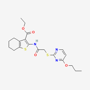 Ethyl 2-({[(4-propoxypyrimidin-2-yl)sulfanyl]acetyl}amino)-4,5,6,7-tetrahydro-1-benzothiophene-3-carboxylate