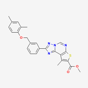 molecular formula C25H22N4O3S B10940726 Methyl 2-{3-[(2,4-dimethylphenoxy)methyl]phenyl}-9-methylthieno[3,2-e][1,2,4]triazolo[1,5-c]pyrimidine-8-carboxylate 